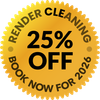 Gold badge: 25% off render cleaning. Book now for 2025.