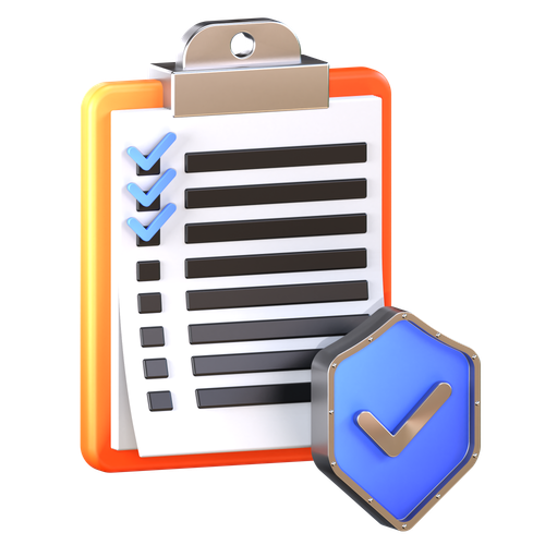 A clipboard with a blue check mark on it indicating flexible scheduling
