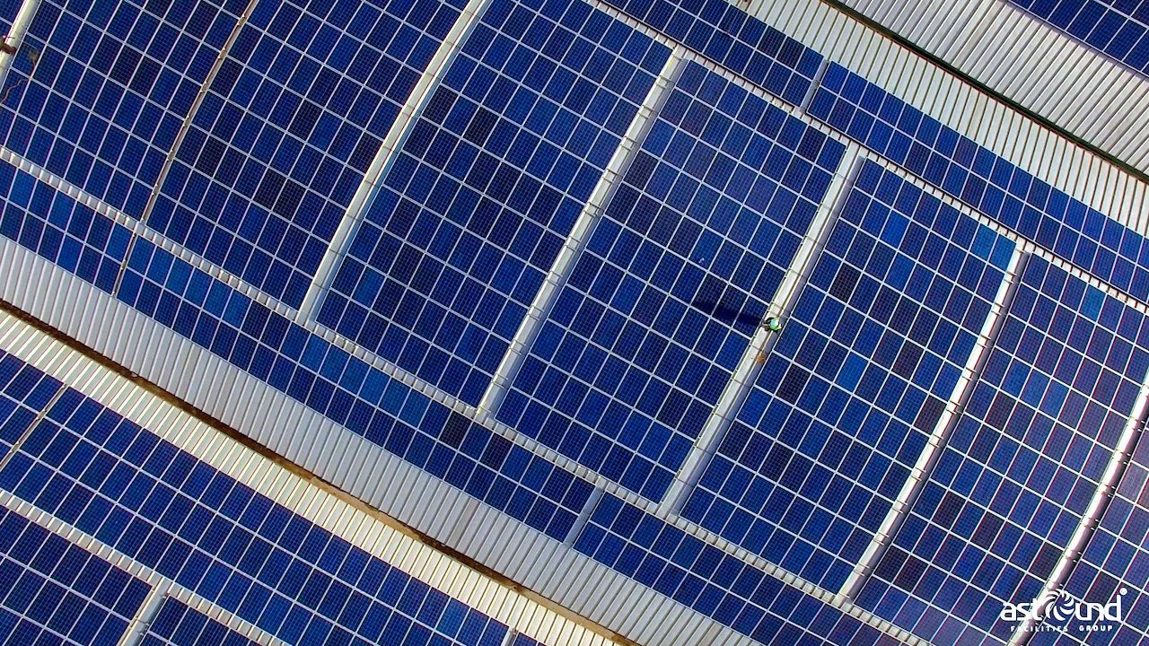 Image of Solar Farm Panels on Commercial Roof Space