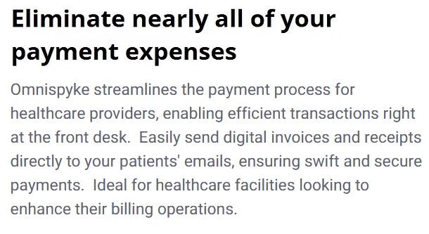 Advertisement text: Eliminate payment expenses with digital invoicing for healthcare providers.