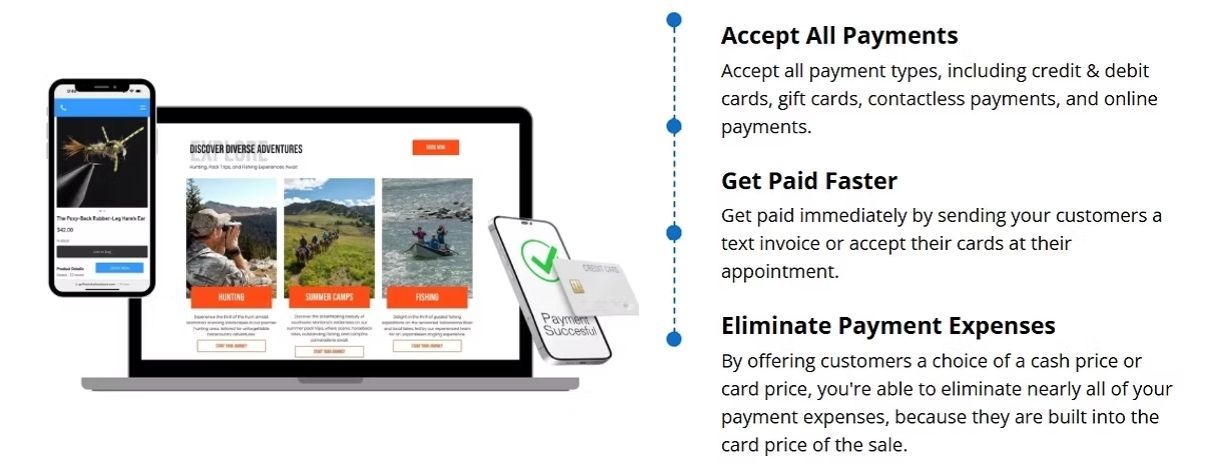 payment options with three benefits: accept all payments, get paid faster, eliminate expenses.