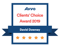 a badge that says avvo clients choice award 2019 david downey