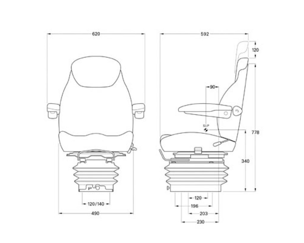 Air 85/E1 chair dimensions