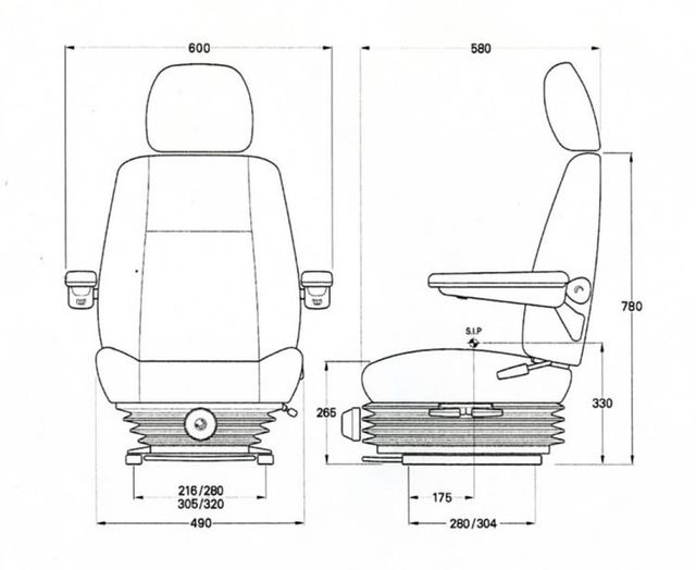 21 Wide Truck Seat Cushion in Black Mordura