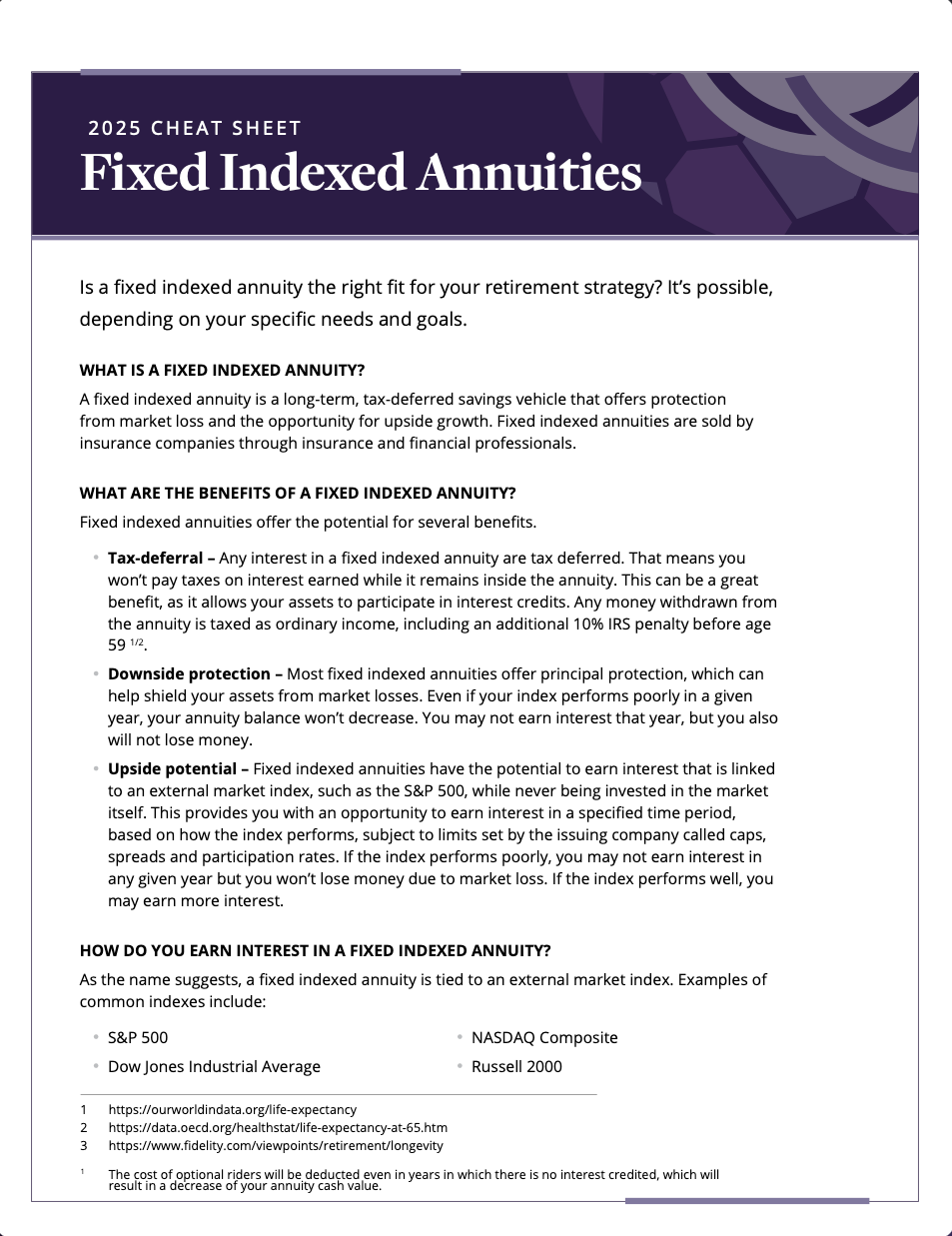 Longevity & Inflation Cheat Sheet