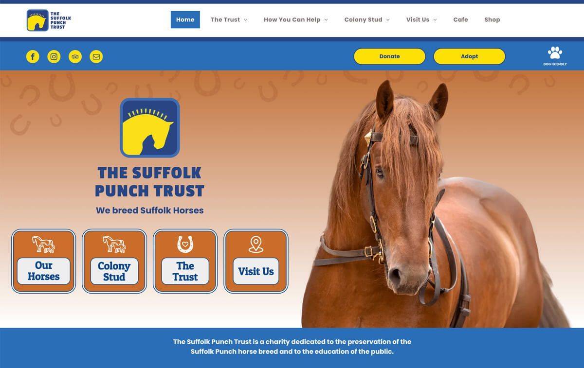 The new Suffolk Punch Trust website is designed by MooksGoo