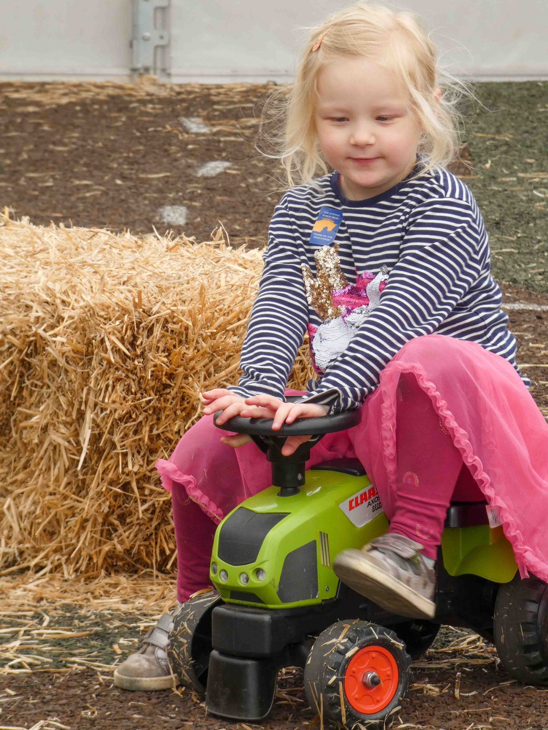 Play tractor for children at the Suffolk Punch Trust