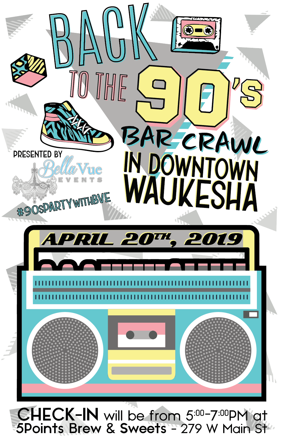 bella vue events back to the 90's bar crawl