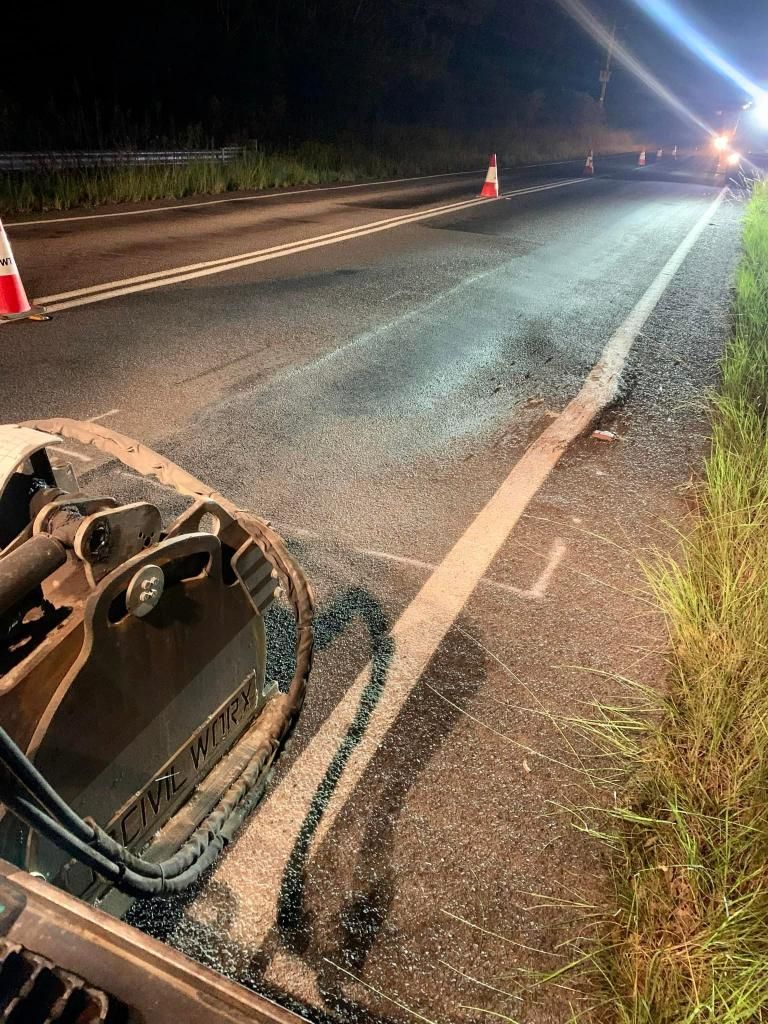 Car is Parked on the Side of the Road at Night — JP Civilworx Pty Ltd in Lake Macquarie, NSW