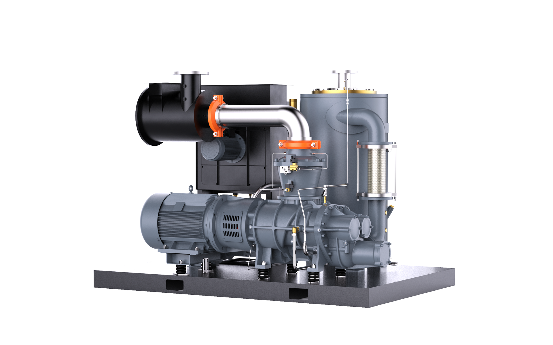 A 3d rendering of a compressor on a white background.