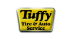 Tuffy Tire & Auto Service logo: yellow background with black text.