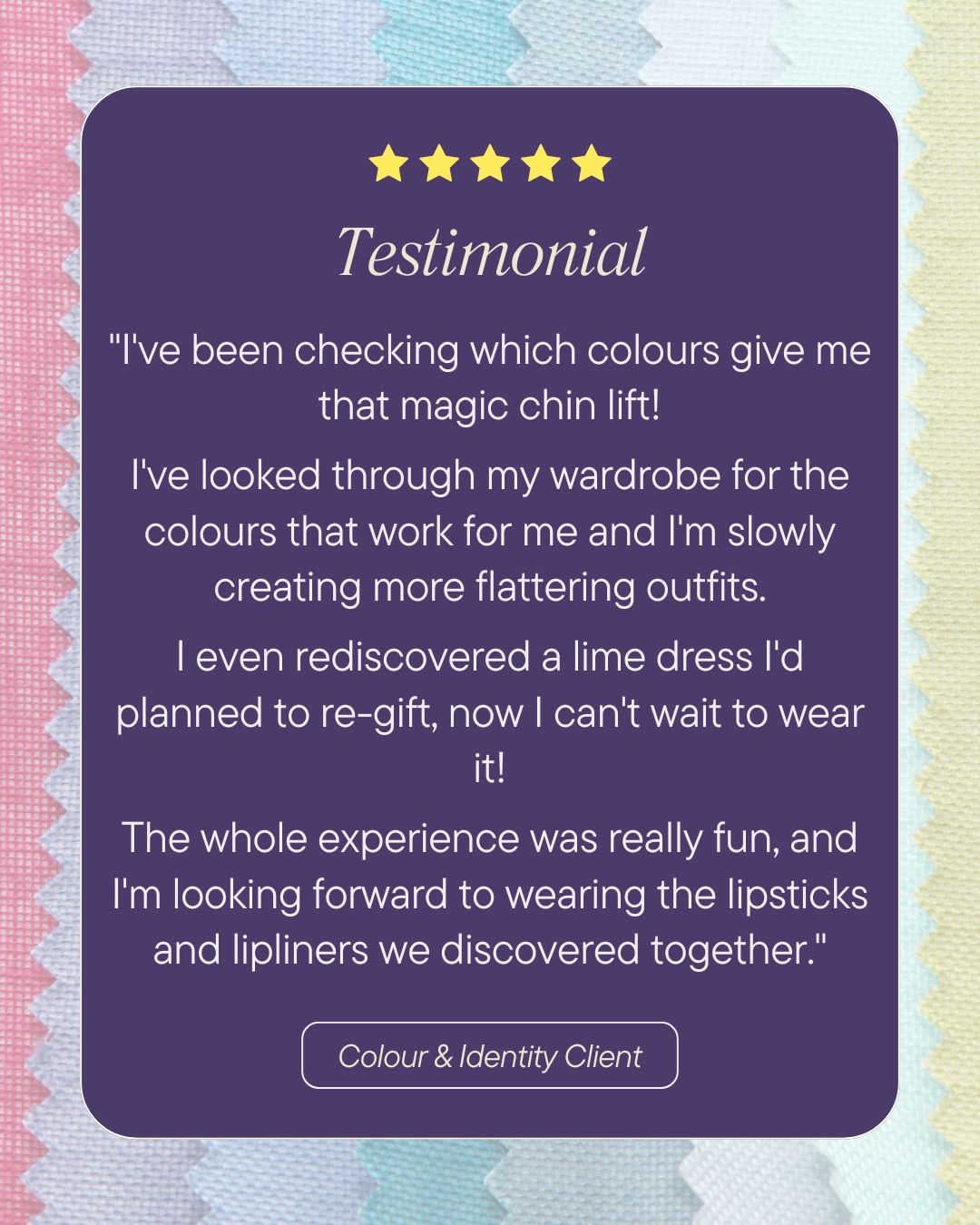 Color Analysis Session - Client Testimonial
