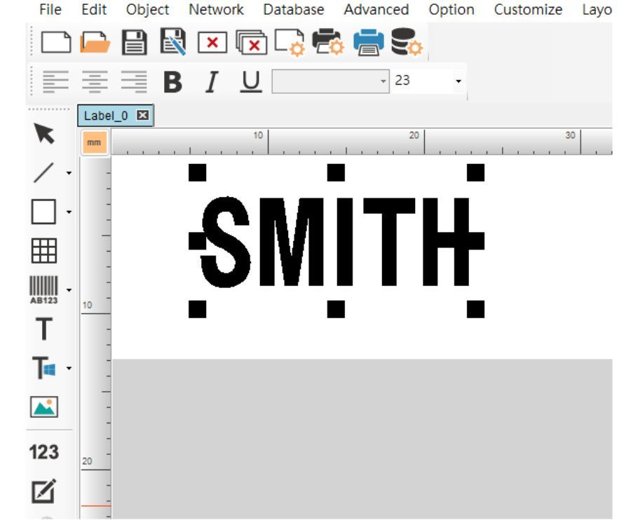 click and drag the text in GoLabel to easily change font size