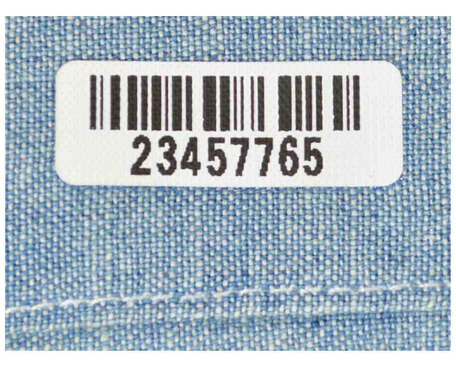 Iron On Barcode Label Applied to a Shirt