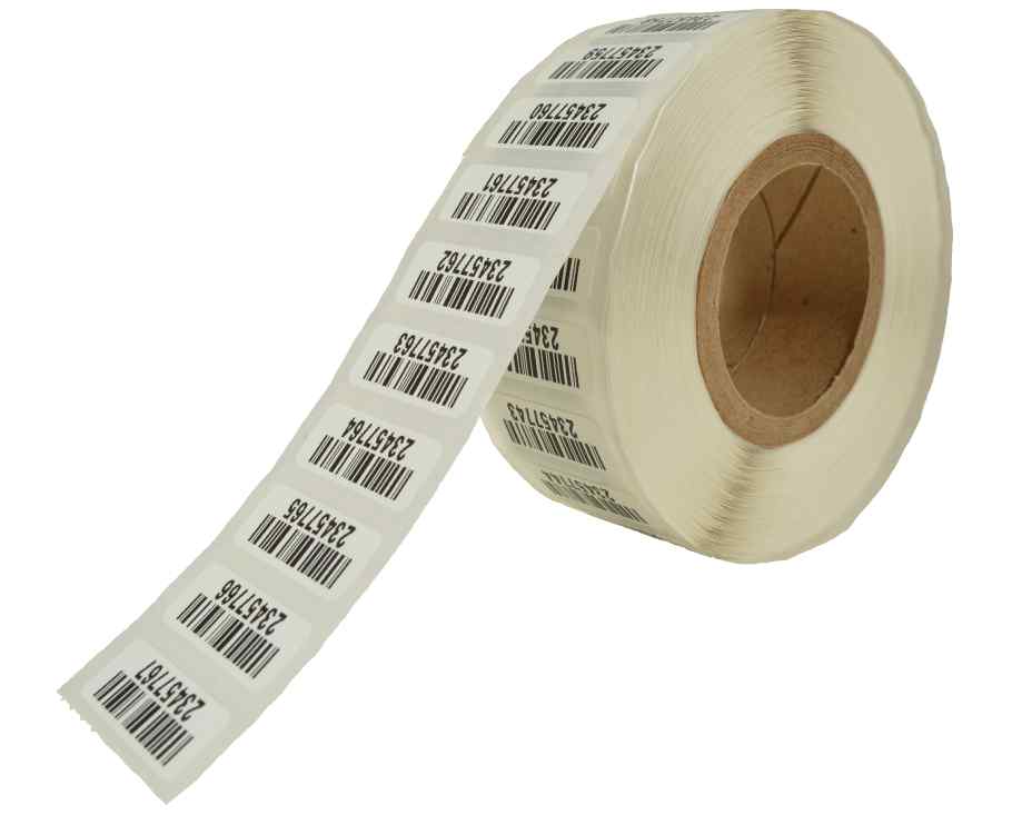 Roll of Preprinted Iron On Barcode Labels