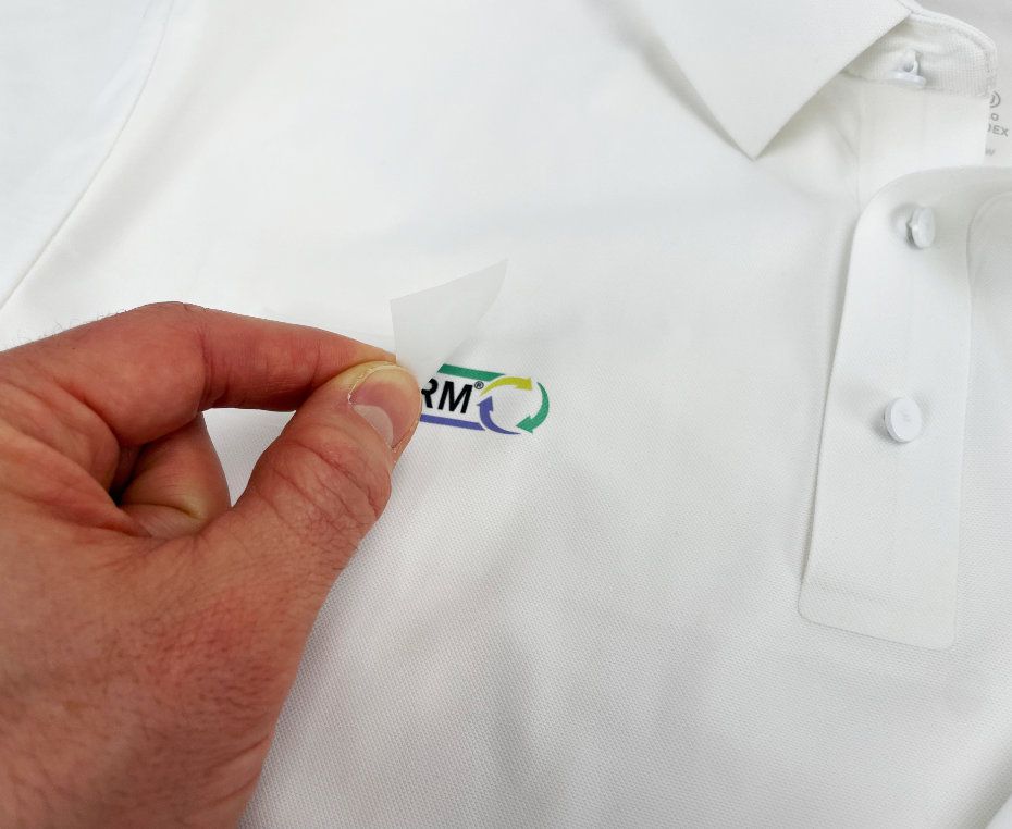 Unitherm's decorative iron on transfer applied to a shirt