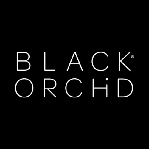 Black circular logo: 