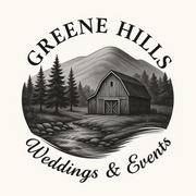 The logo for greene hills resort and campground shows a house surrounded by trees and a river.