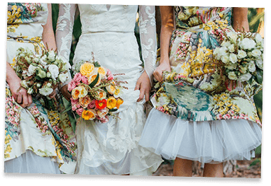 Bridal Party Holding Flower Bouquet — Weddings & Events In Woolgoolga, NSW