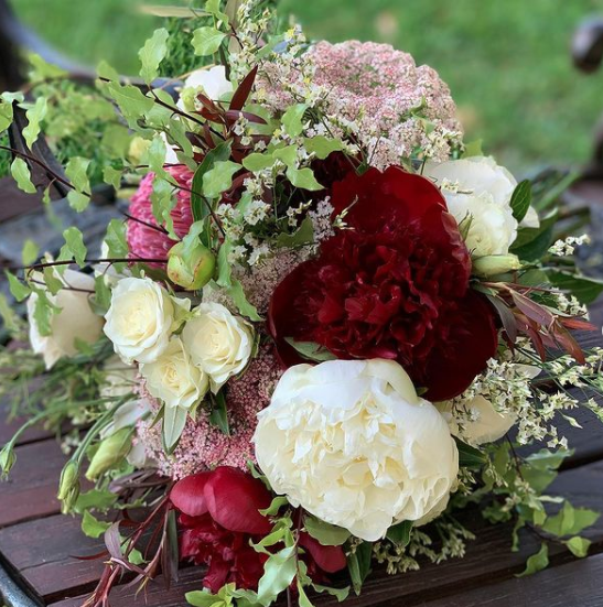 White and Red Bouquet — Florists In Woolgoolga, NSW