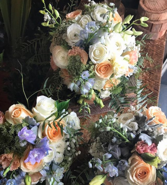 Yellow White and Purple Bouquet — Florists In Woolgoolga, NSW