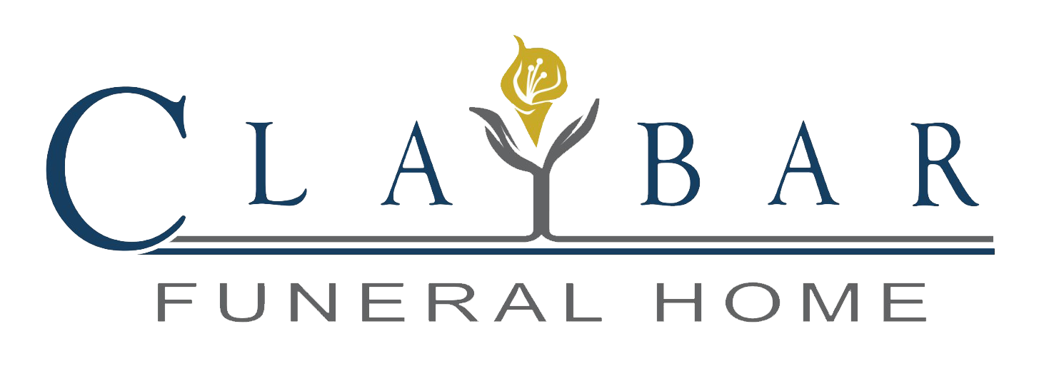 the logo for clay bar funeral home is a funeral home logo .