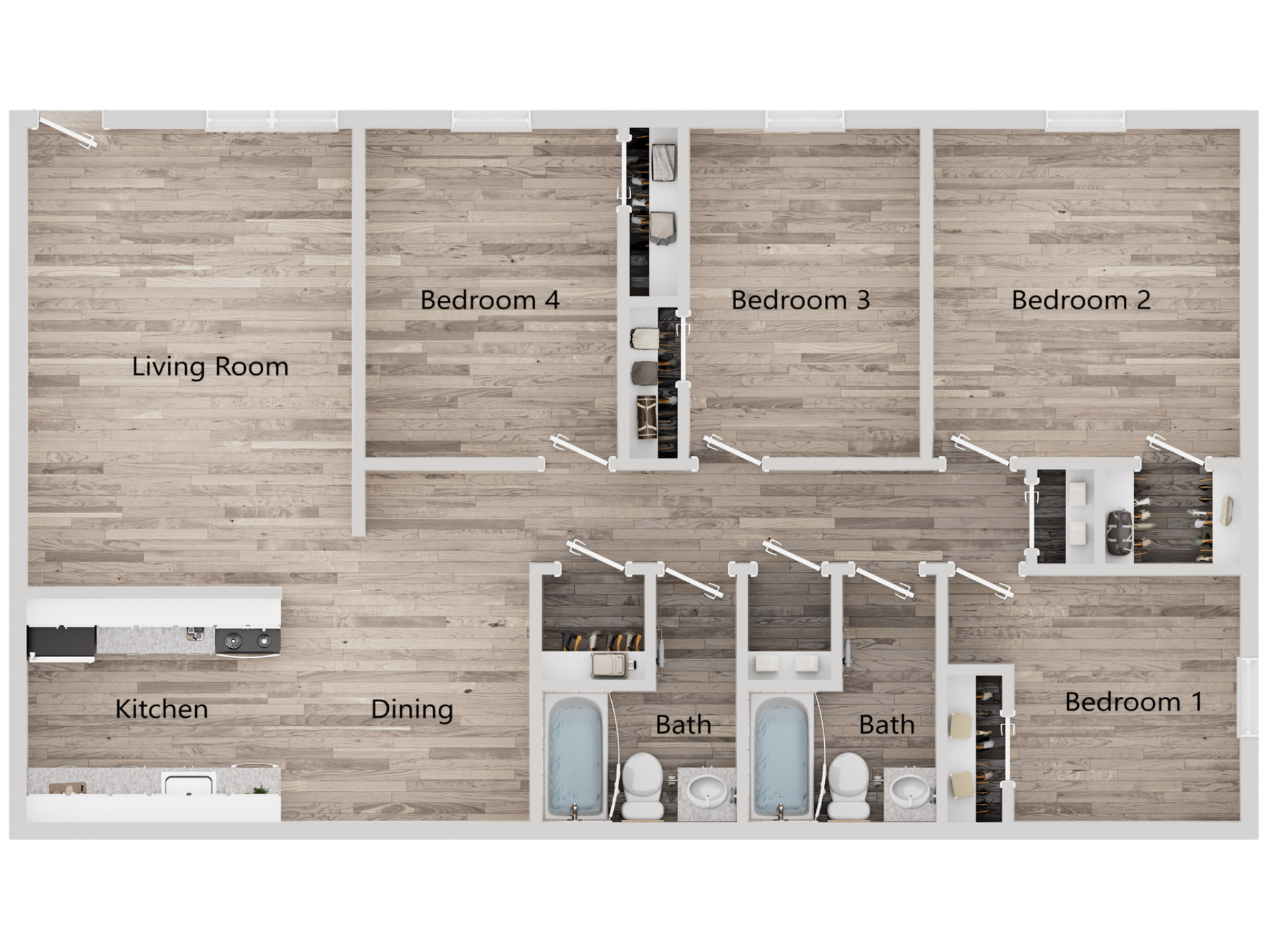 D1 -  4 bed, 2 bath