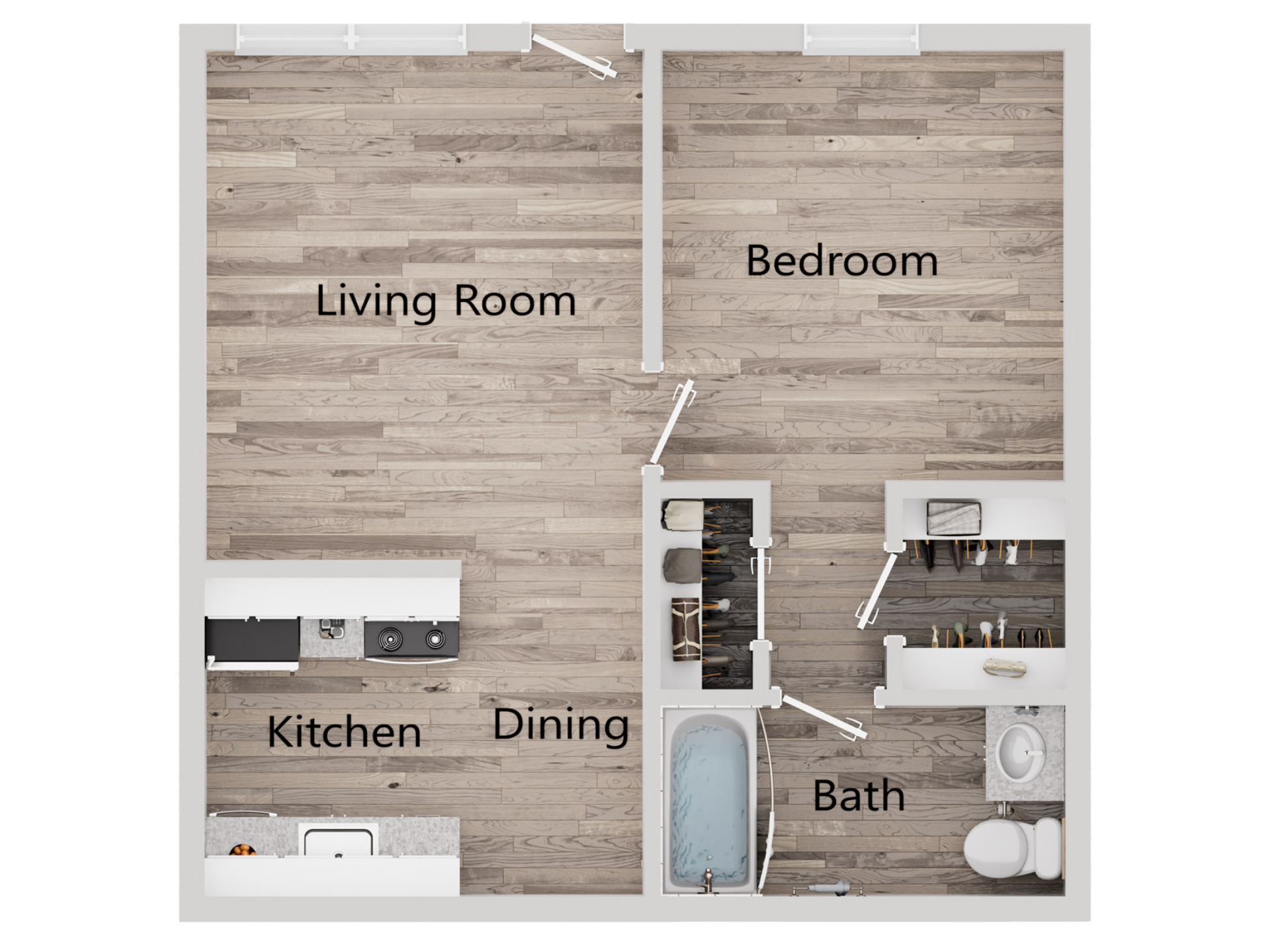 A3 - 1 bed, 1 bath