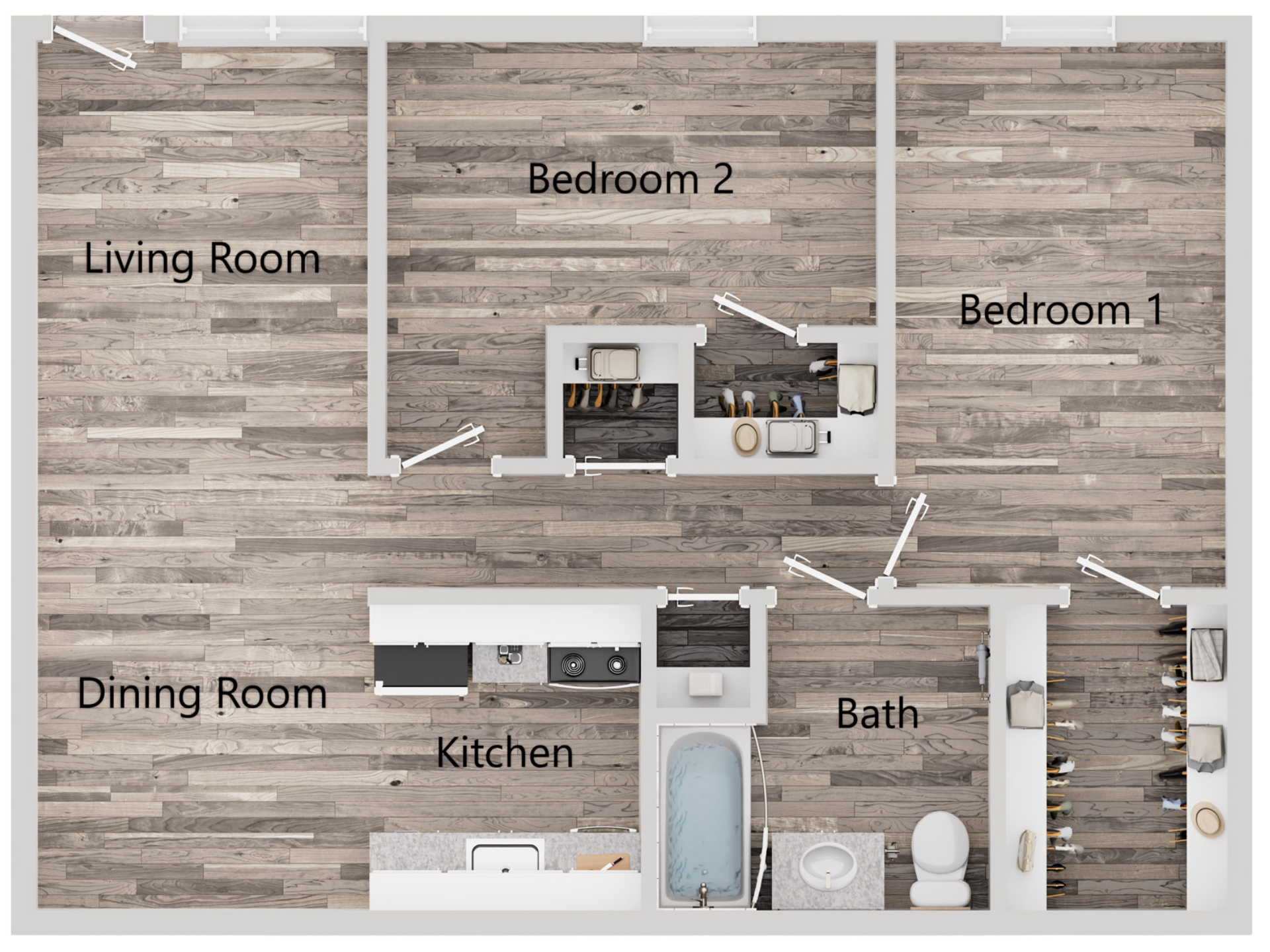B1 - 2 bed, 1 bath