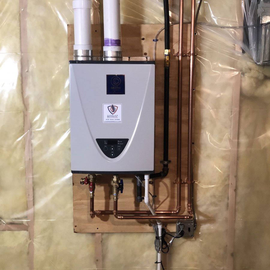 Tankless Water Heater — West Springfield, MA — Clean Air Mechanical Heating & Air Conditioning