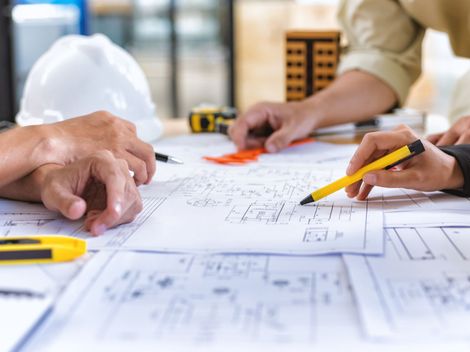 Contractors Checking the Blueprint — Bessemer, AL — Commercial Construction & Maintenance, Inc.