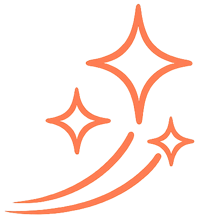 Stelle cadenti arancioni.