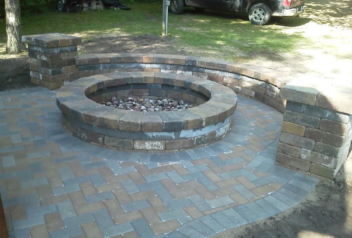 outdoor firepit installation