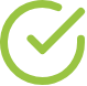 Green checkmark inside a green circle.
