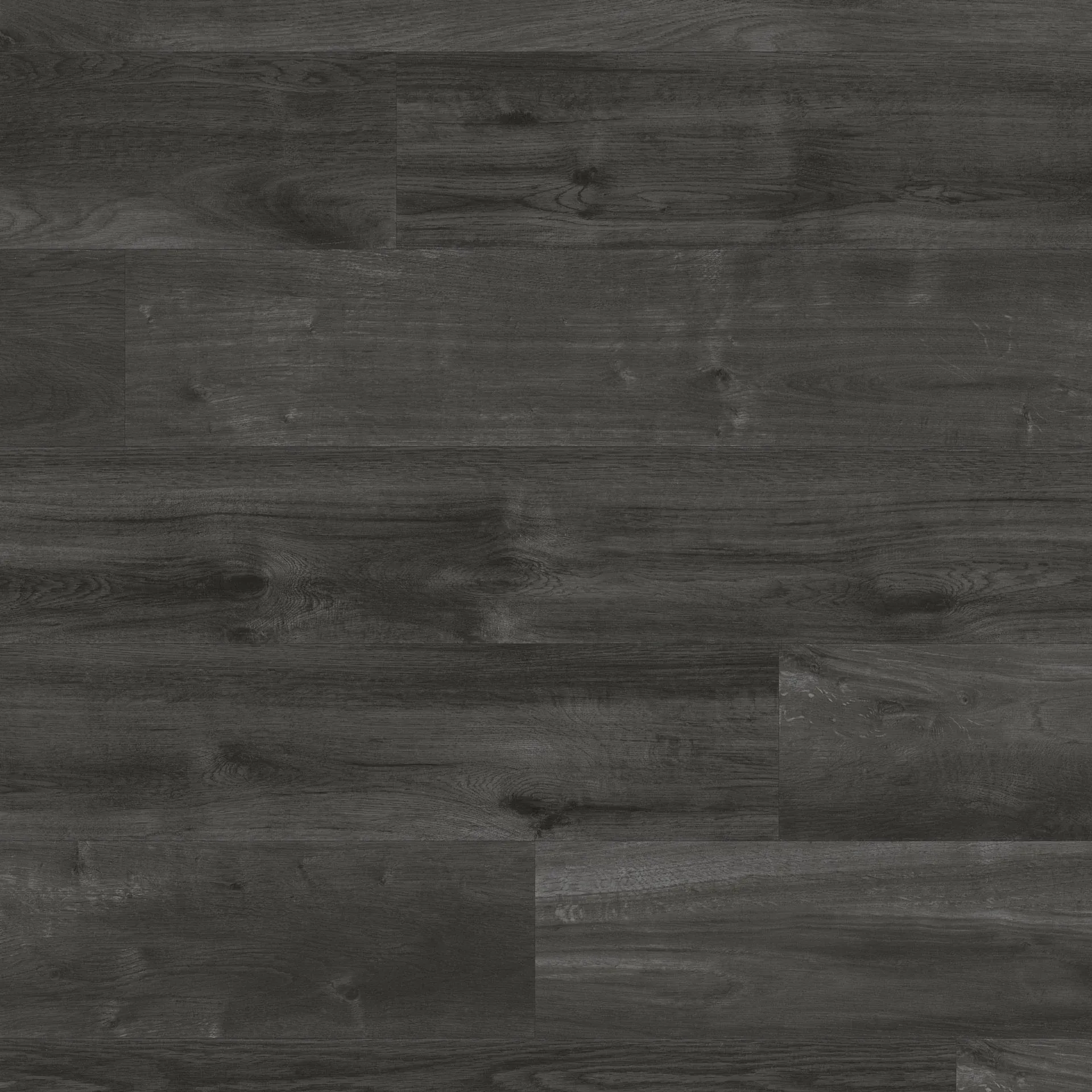 A close up of a black wooden floor.