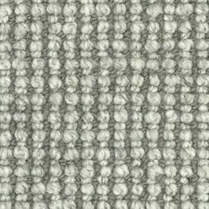 A close up of a gray and white striped carpet.