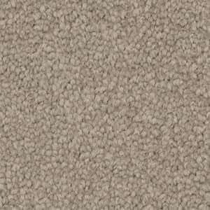 A close up of a beige carpet texture.