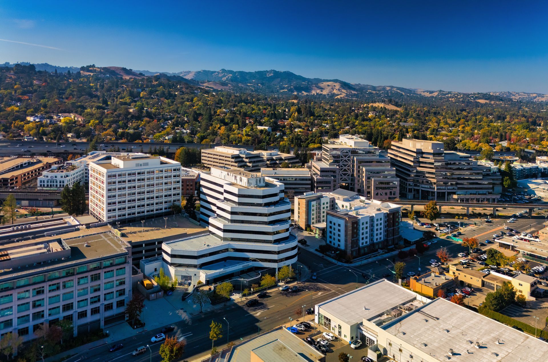 A man is standing on a ladder holding a drill and a toolbox.