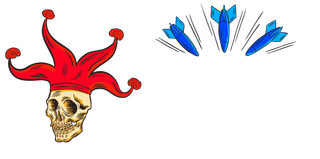 Logo: Skull with jester hat under