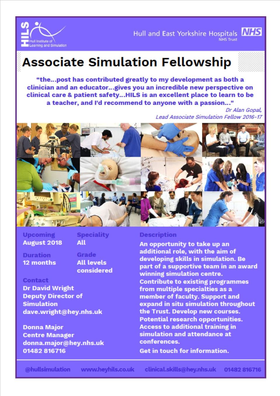 poster about the Associate Simulation Fellowship