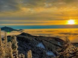 Photo of Bolton Valley at sunrise or sunset, seen from above