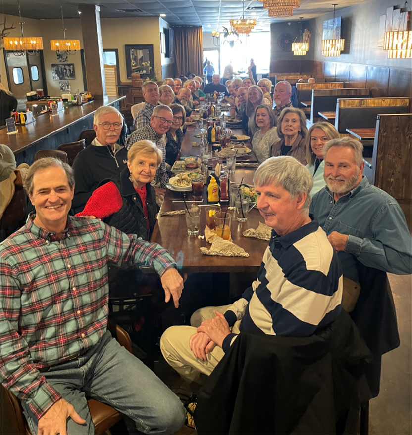 Enjoying a meal with friends!