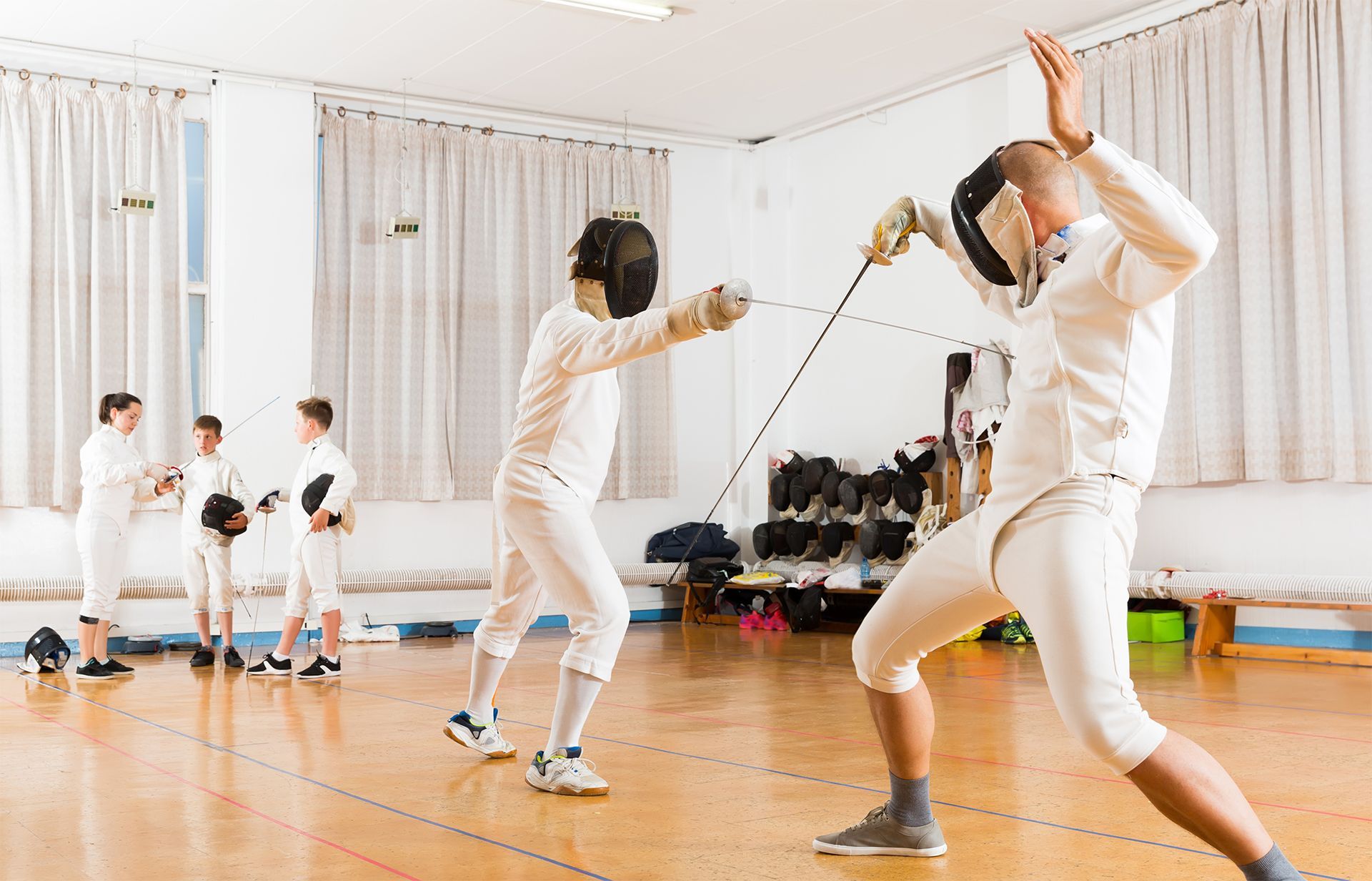 Young Fencers Practicing