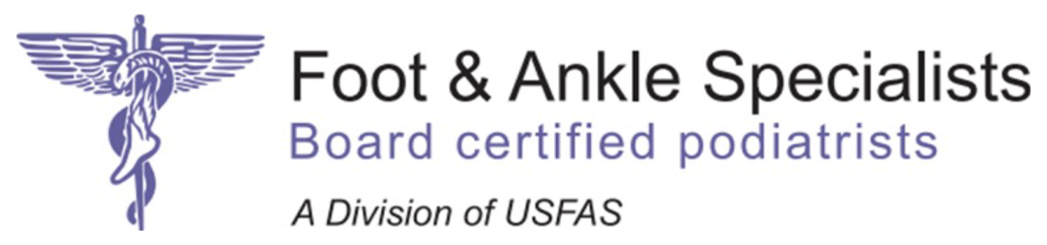 Foot & Ankle Specialists logo with medical symbol and text.