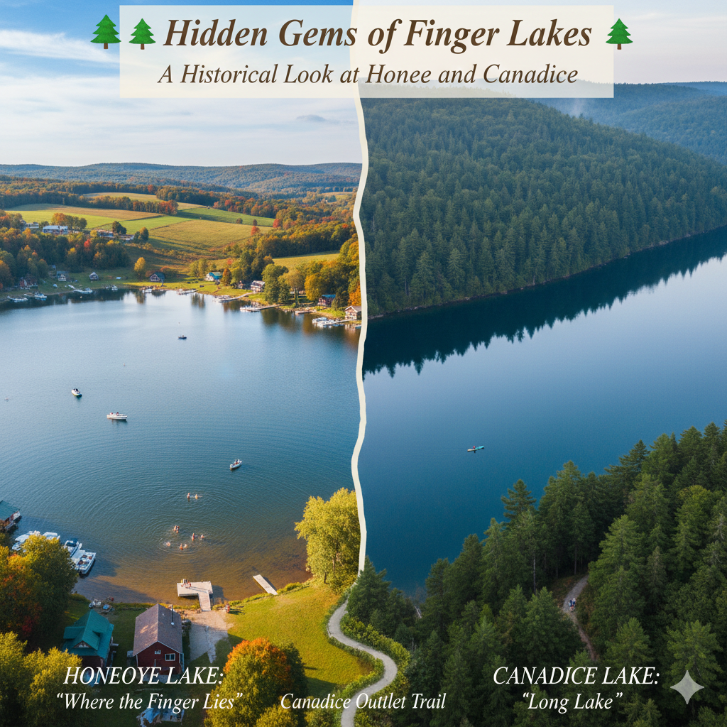 These lesser-known Finger Lakes were shaped by glaciers and named by the Iroquois. Honeoye offers re
