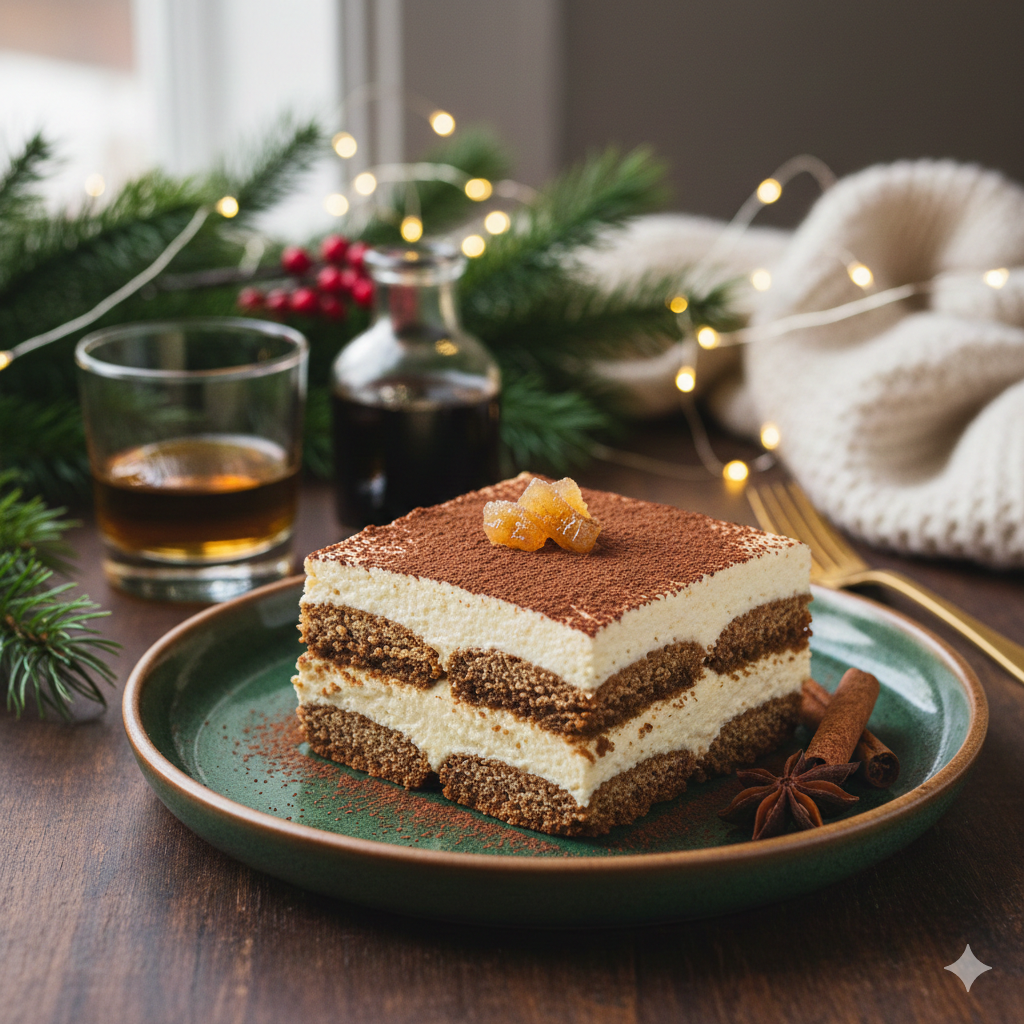 Vegan Spiced Gingerbread Tiramisu