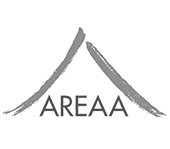 The areaa logo is a black and white image of a mountain.