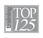 The logo for top 125 training is gray and white.