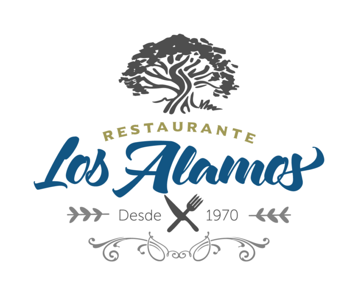 Un logotipo para un restaurante llamado Los Alamos.