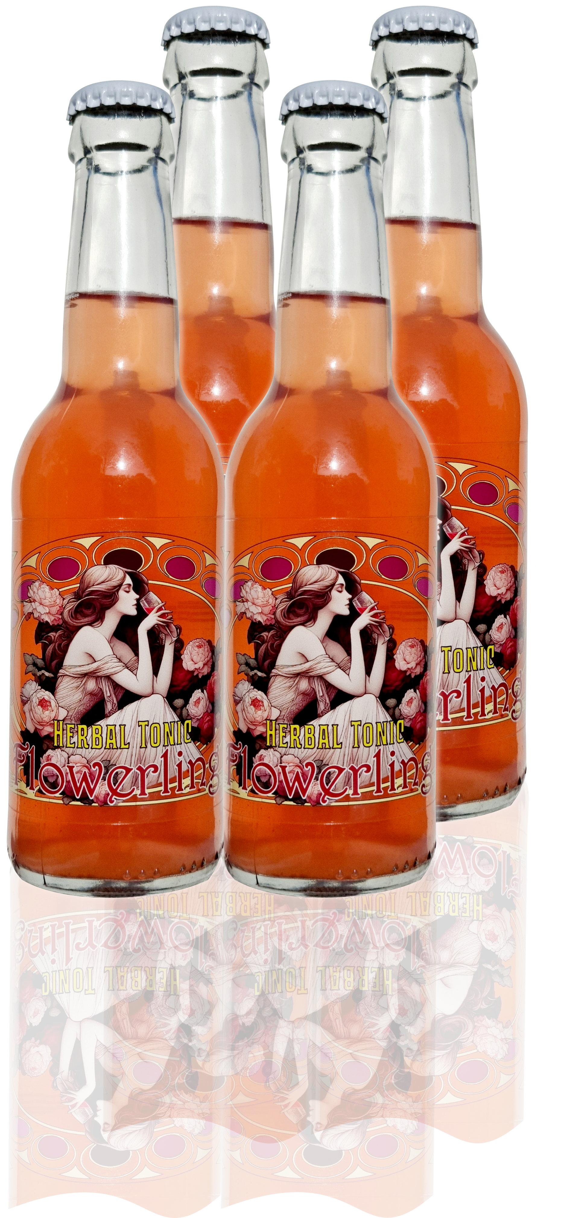 4 Flesjes Flowerling Herbal Tonic 250 ml